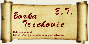 Borka Tričković vizit kartica